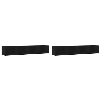 vidaXL Armoires murales 2 pcs Noir 99x18x16,5 cm Bois d'ingénierie