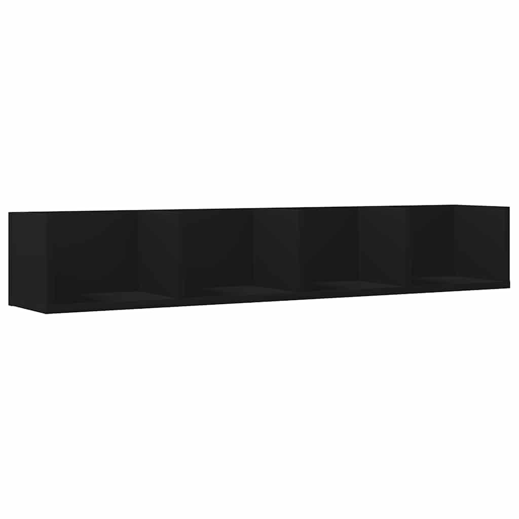 vidaXL Armoires murales 2 pcs Noir 99x18x16,5 cm Bois d'ingénierie