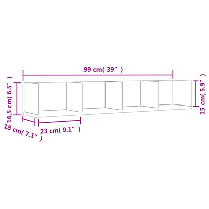 vidaXL Armoires murales 2 pcs Noir 99x18x16,5 cm Bois d'ingénierie
