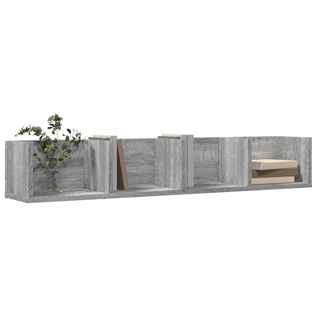 vidaXL Armoires murales 2 pcs Gris Sonoma 99x18x16,5 cm Bois d'ingénierie