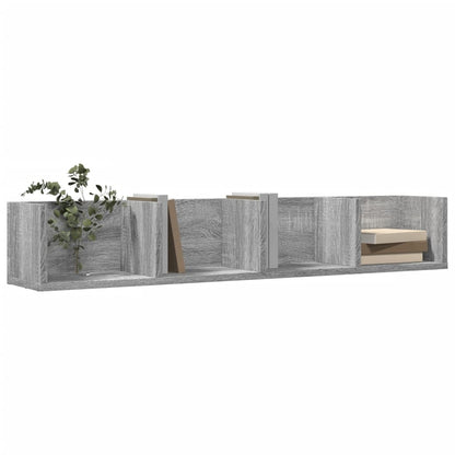 vidaXL Armoires murales 2 pcs Gris Sonoma 99x18x16,5 cm Bois d'ingénierie