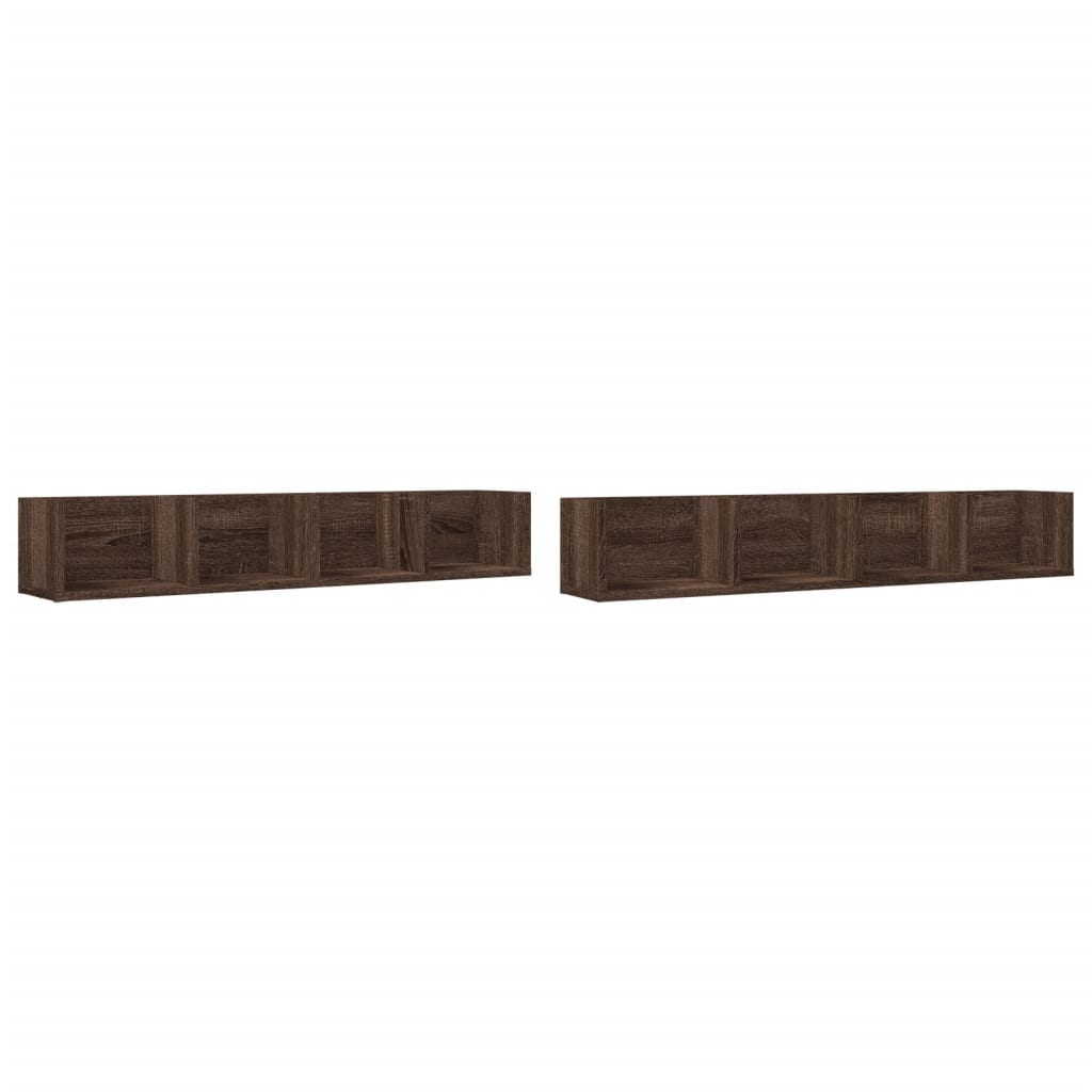 vidaXL Armoires murales 2 pcs Aspect chêne marron 99x18x16,5 cm