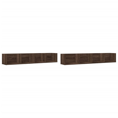 vidaXL Armoires murales 2 pcs Aspect chêne marron 99x18x16,5 cm