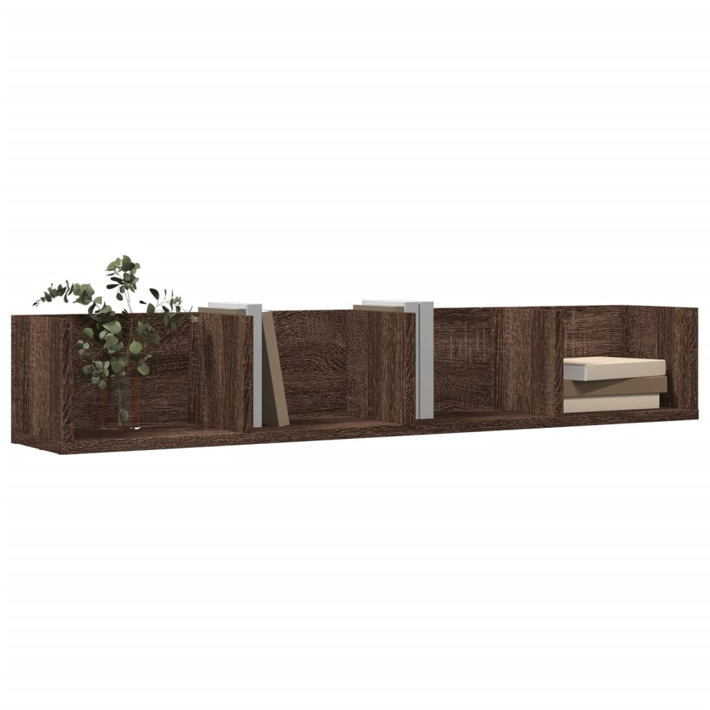 vidaXL Armoires murales 2 pcs Aspect chêne marron 99x18x16,5 cm