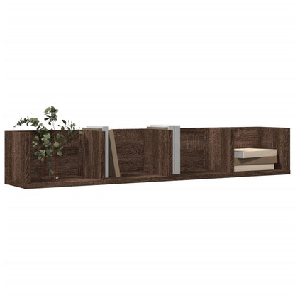 vidaXL Armoires murales 2 pcs Aspect chêne marron 99x18x16,5 cm