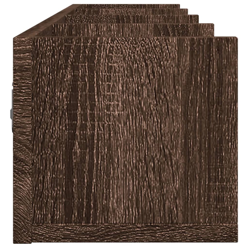 vidaXL Armoires murales 2 pcs Aspect chêne marron 99x18x16,5 cm
