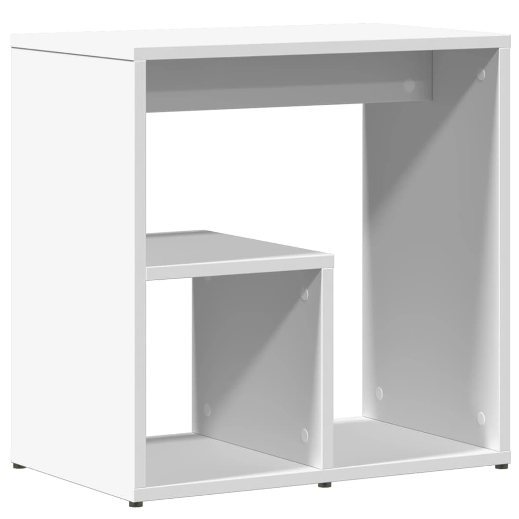 vidaXL Table d'appoint Blanc 50x30x50 cm Bois d'ingénierie