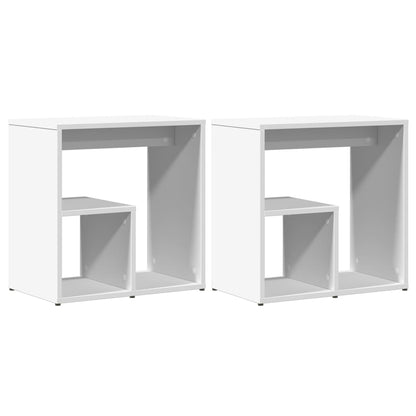 vidaXL Tables d'appoint 2 pcs Blanc 50x30x50 cm Bois d'ingénierie