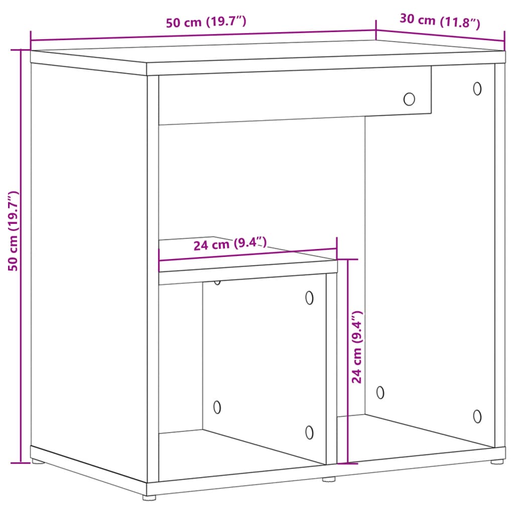 vidaXL Tables d'appoint 2 pcs Blanc 50x30x50 cm Bois d'ingénierie