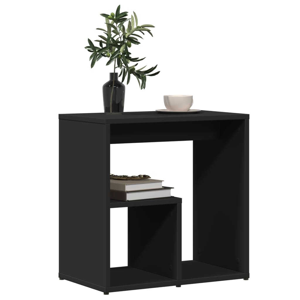 vidaXL Table d'appoint noir 50x30x50 cm Aggloméré
