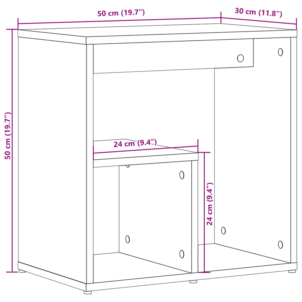 vidaXL Tables d'appoint 2 pcs Noir 50x30x50 cm Bois d'ingénierie