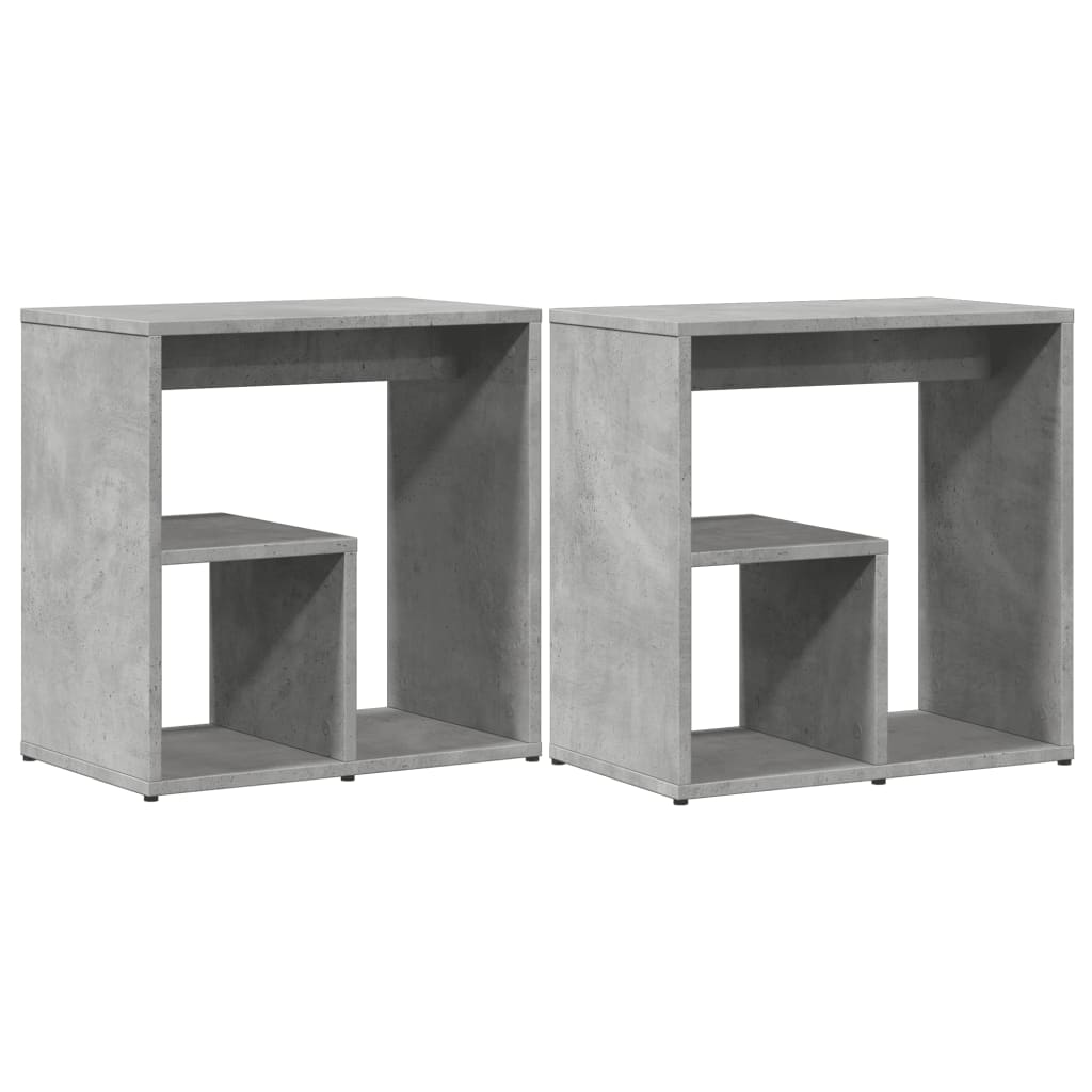 vidaXL Tables d'appoint 2 pcs Gris béton 50x30x50 cm Bois d'ingénierie