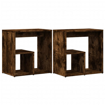 vidaXL Tables d'appoint 2 pcs Chêne fumé 50x30x50 cm Bois d'ingénierie