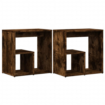 vidaXL Tables d'appoint 2 pcs Chêne fumé 50x30x50 cm Bois d'ingénierie