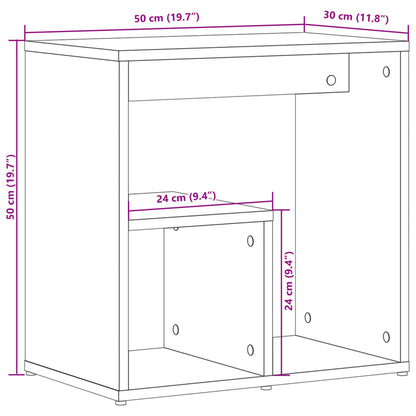 vidaXL Tables d'appoint 2 pcs Chêne fumé 50x30x50 cm Bois d'ingénierie