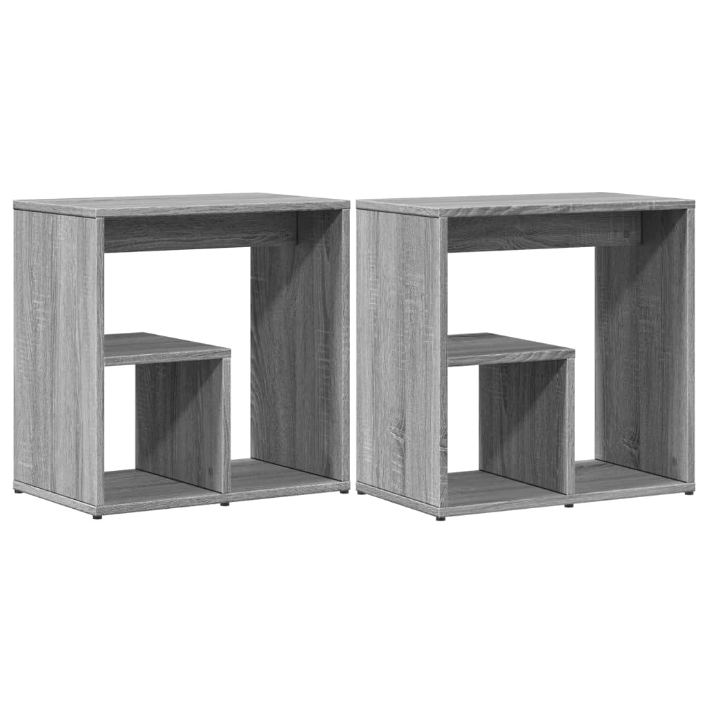 vidaXL Tables d'appoint 2 pcs Gris Sonoma 50x30x50 cm Bois d'ingénierie