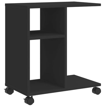vidaXL Beistelltisch mit Rollen Schwarz 50x30x55 cm Holzwerkstoff