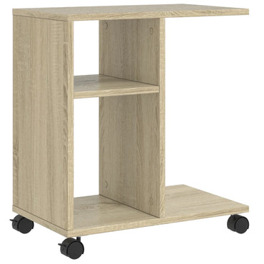 vidaXL Table d'appoint à roulettes chêne Sonoma 50x30x55 cm Bois d'ingénierie