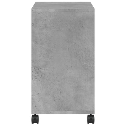 vidaXL Beistelltisch mit Rollen Betongrau 50x30x55 cm Holzwerkstoff