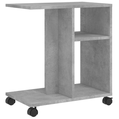 vidaXL Beistelltisch mit Rollen Betongrau 50x30x55 cm Holzwerkstoff