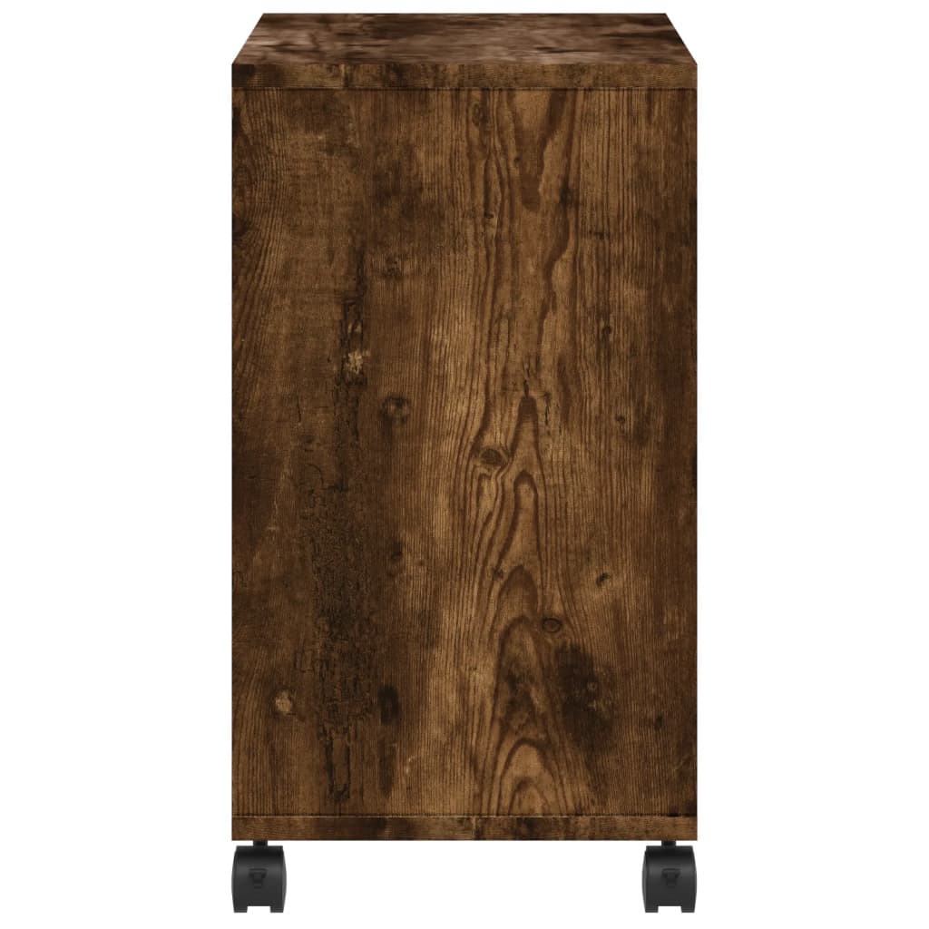 vidaXL Table d'appoint à roulettes chêne fumé 50x30x55 cm en bois d'ingénierie
