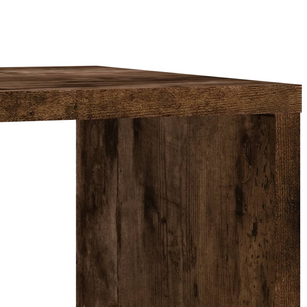 vidaXL Table d'appoint à roulettes chêne fumé 50x30x55 cm en bois d'ingénierie
