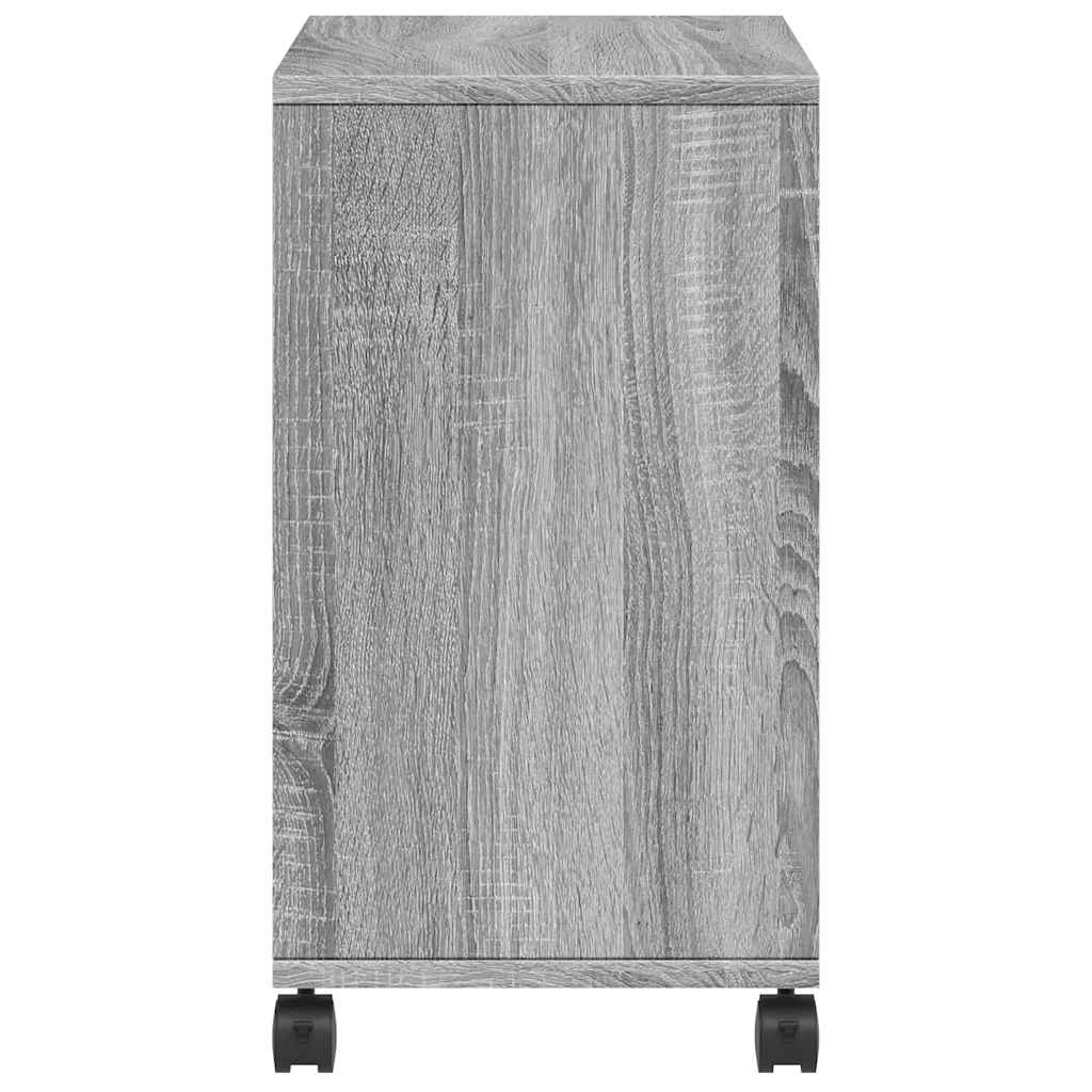 vidaXL Beistelltisch mit Rollen Grau Sonoma 50x30x55 cm Holzwerkstoff