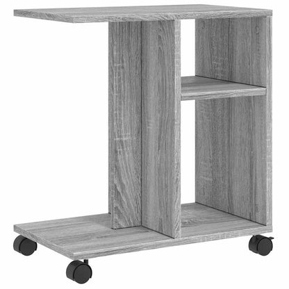 vidaXL Beistelltisch mit Rollen Grau Sonoma 50x30x55 cm Holzwerkstoff