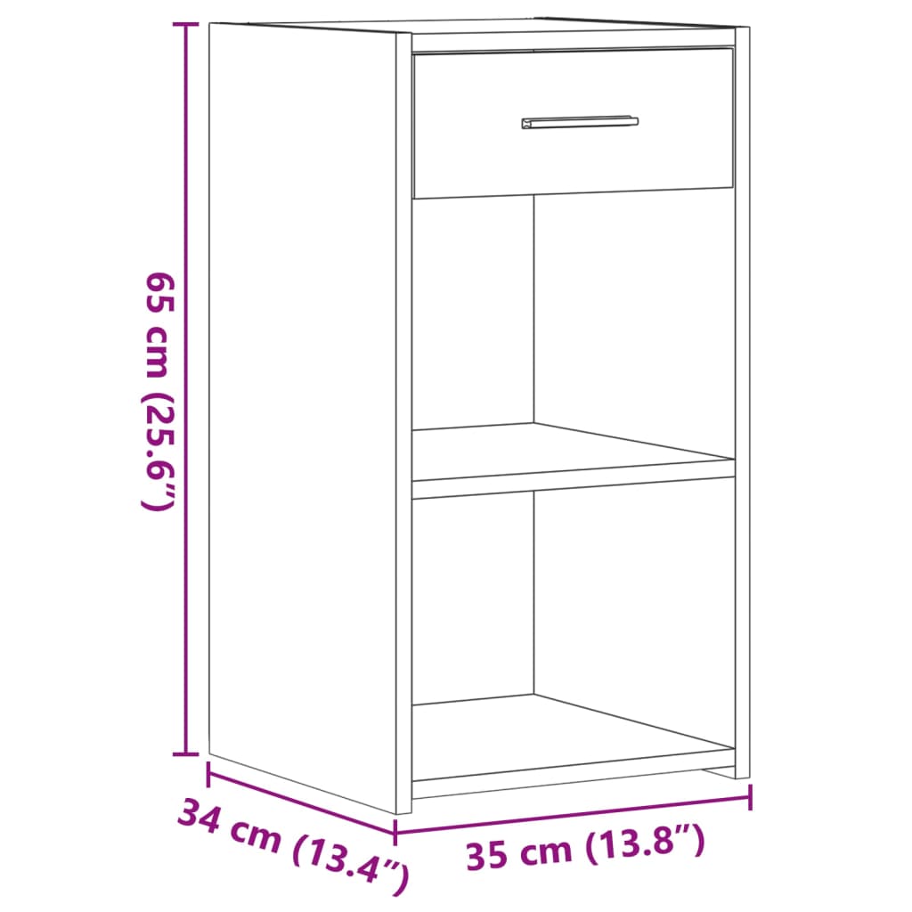 vidaXL Nachttische 2 Stk. Weiß 35x34x65 cm Holzwerkstoff