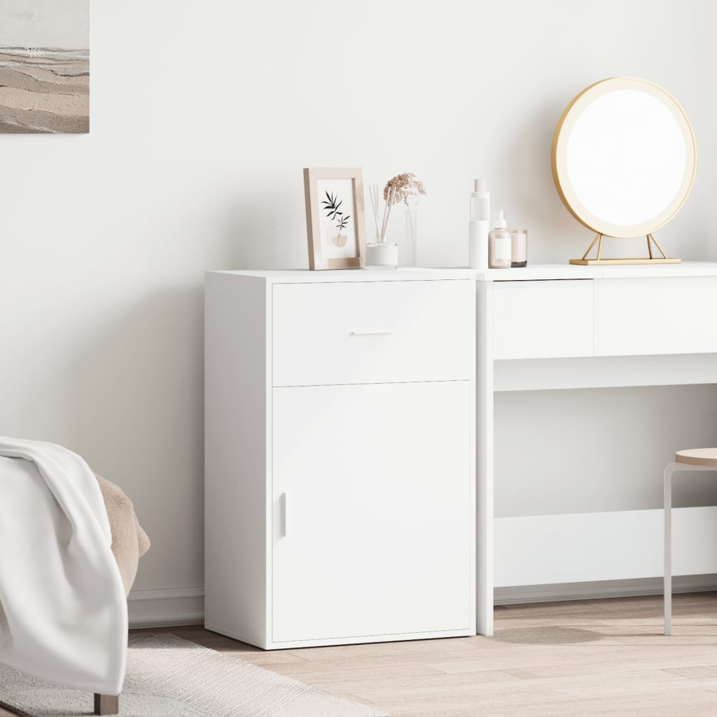vidaXL Beistellschrank Weiß 56,5x39x90 cm Holzwerkstoff