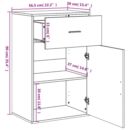 vidaXL Beistellschrank Weiß 56,5x39x90 cm Holzwerkstoff