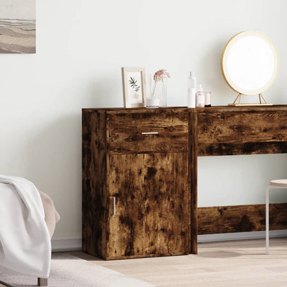 vidaXL Meuble d'appoint Chêne fumé 56,5x39x90 cm Bois d'ingénierie