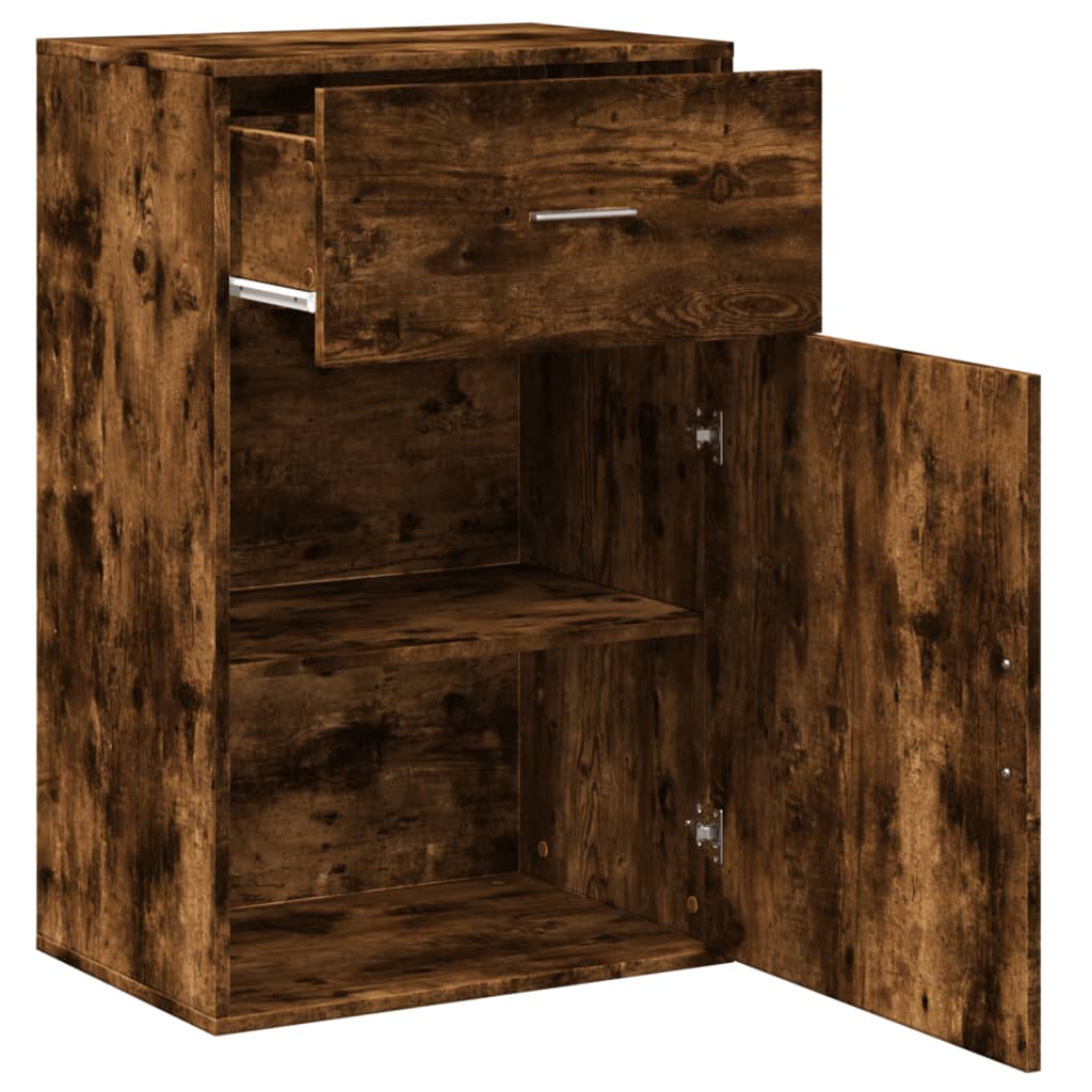 vidaXL Meuble d'appoint Chêne fumé 56,5x39x90 cm Bois d'ingénierie