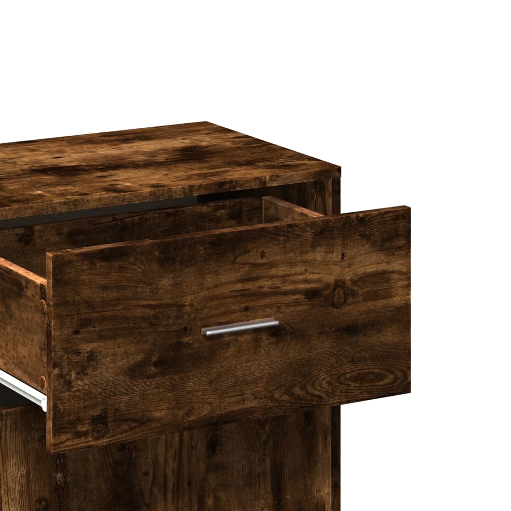 vidaXL Meuble d'appoint Chêne fumé 56,5x39x90 cm Bois d'ingénierie