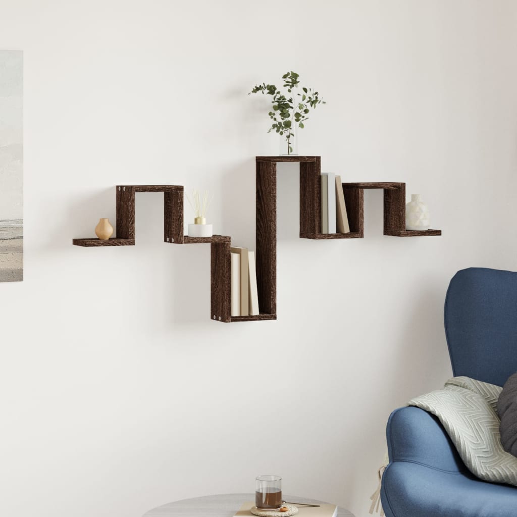 vidaXL Wandregal Braun Eichen-Optik 104,5x10x43 cm Holzwerkstoff
