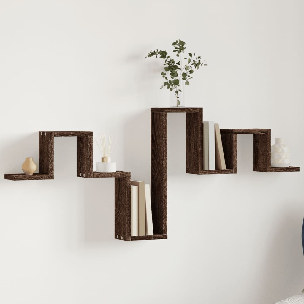 vidaXL Wandregal Braun Eichen-Optik 104,5x10x43 cm Holzwerkstoff