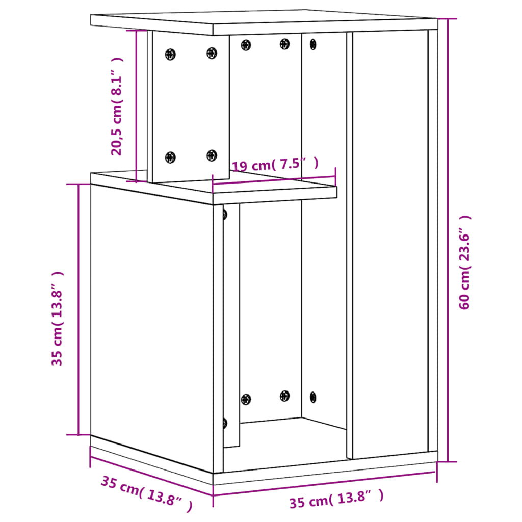 vidaXL Beistelltisch Braun Eichen-Optik 35x35x60 cm Holzwerkstoff