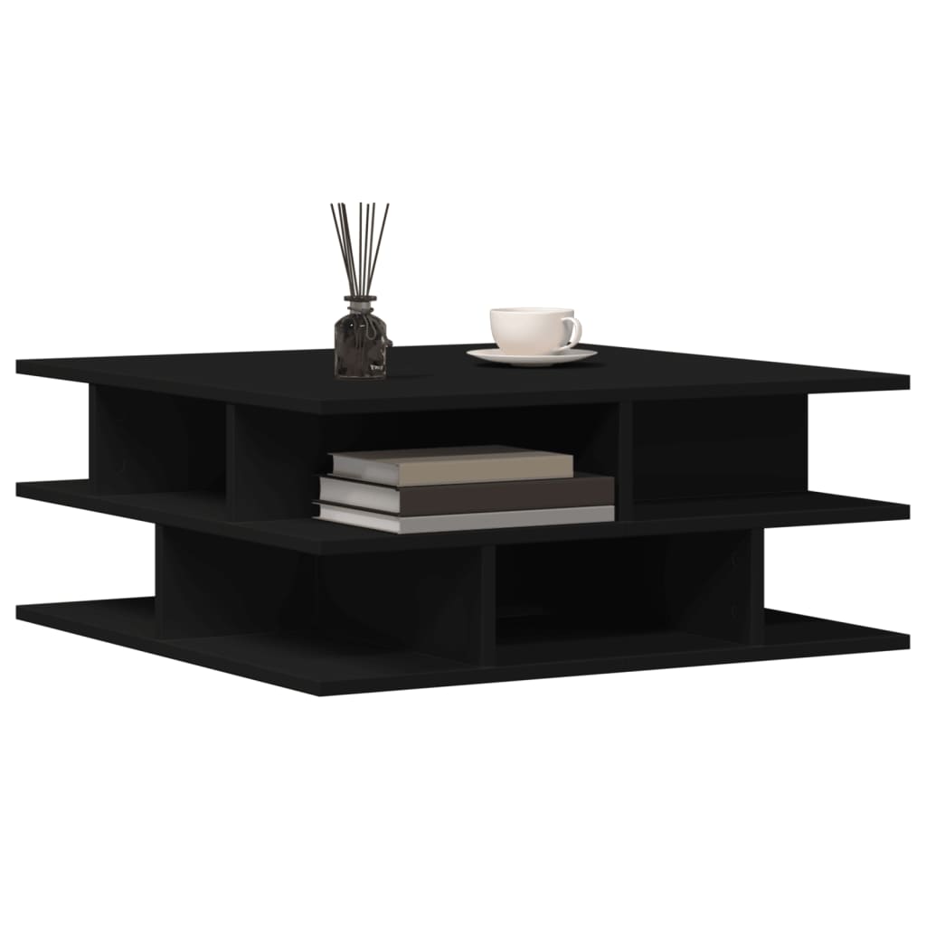 vidaXL Table basse noire 70x70x29 cm Bois d'ingénierie