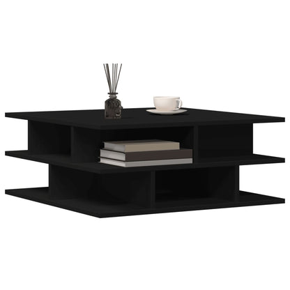 vidaXL Table basse noire 70x70x29 cm Bois d'ingénierie