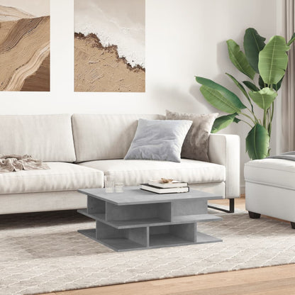 vidaXL Table basse gris béton 70x70x29 cm aggloméré