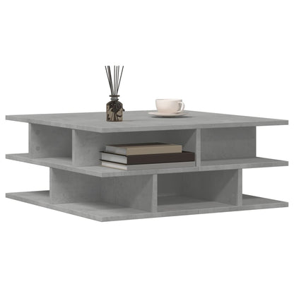 vidaXL Table basse gris béton 70x70x29 cm aggloméré