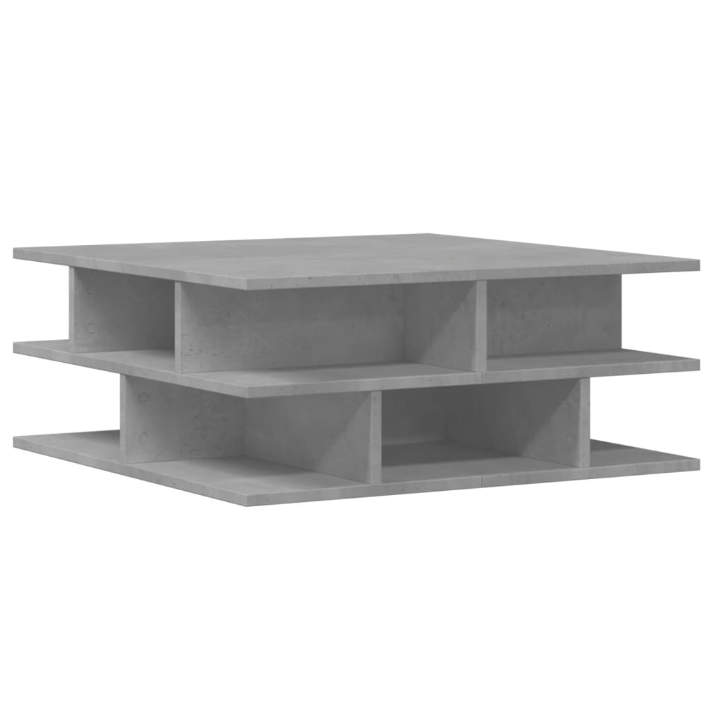 vidaXL Table basse gris béton 70x70x29 cm aggloméré