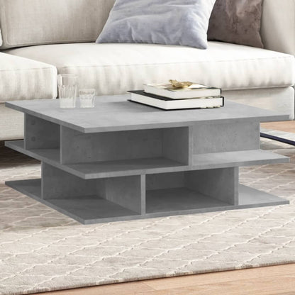 vidaXL Table basse gris béton 70x70x29 cm aggloméré