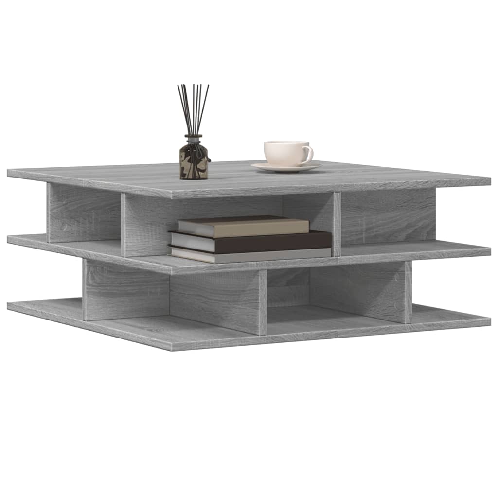 vidaXL Table basse gris sonoma 70x70x29 cm aggloméré