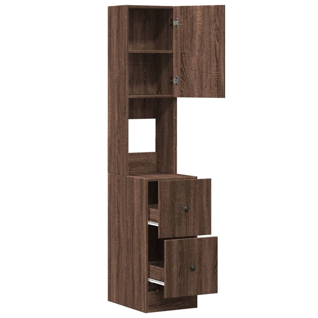 vidaXL Küchenschrank Braun Eichen-Optik 35x50x180 cm Holzwerkstoff