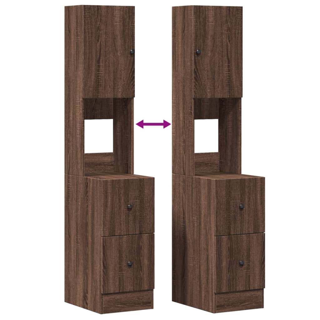 vidaXL Küchenschrank Braun Eichen-Optik 35x50x180 cm Holzwerkstoff
