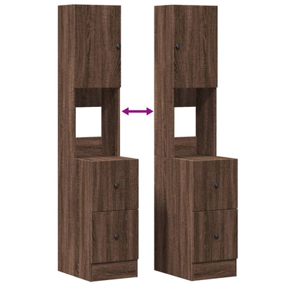 vidaXL Küchenschrank Braun Eichen-Optik 35x50x180 cm Holzwerkstoff