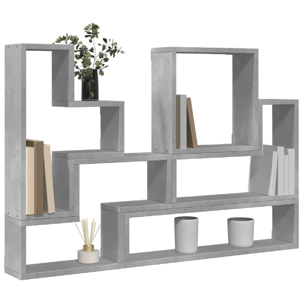 vidaXL Wandregal Betongrau 96x12x64 cm Holzwerkstoff