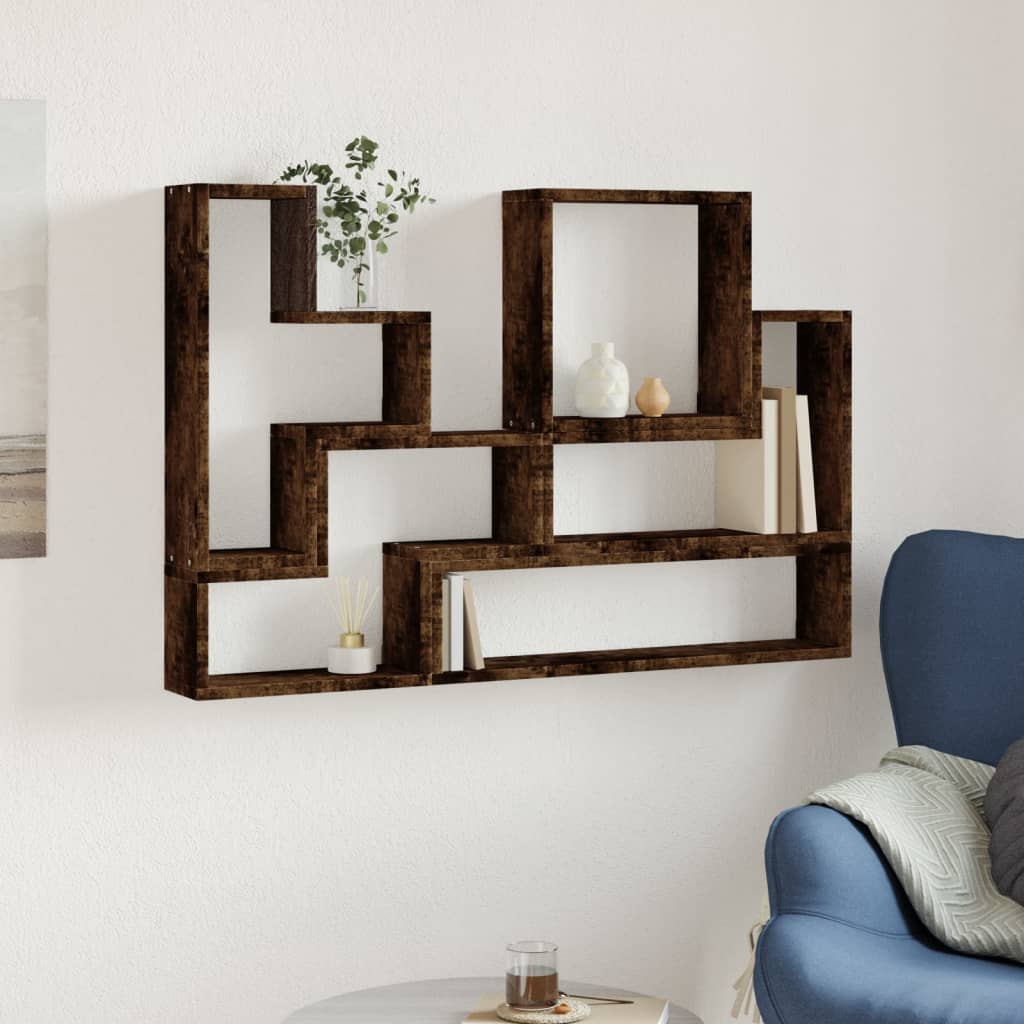 vidaXL Étagère murale chêne fumé 96x12x64 cm en bois d'ingénierie