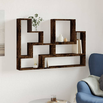vidaXL Étagère murale chêne fumé 96x12x64 cm en bois d'ingénierie